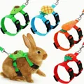 Set di imbracatura e guinzaglio per conigli regolabili per piccoli animali, furetti, maiali, ricci, decorazioni carine per passeggiate all'aperto