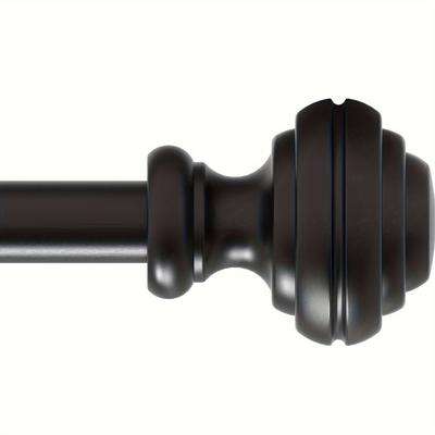 1 Set Of Curtain Rod For Windows, 3/4 Inch Heavy Duty Adjustable Decorative Curtain Rod With Modern Finials, Window Curtain Rods For Bedroom, Living Room, Patio And Kitchen Home Decor