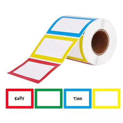 "1roll/150pcs 4 Colors Name Tags, 3.5""x2.3"" Name Tag Stickers Category Tags For Office School Classroom Meeting Teachers Parties Warehouses Clothes And Mailing"