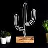 Cotecosy - Objet décoratif à poser Approbatio cactus Saguaro 37cm Métal Blanc Socle Bois - Blanc