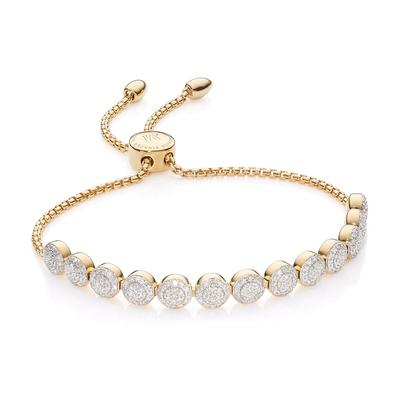 Gold Fiji Mini Button Friendship Chain Bracelet Diamond
