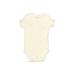 Just One You Made by Carter's Short Sleeve Onesie: Ivory Solid Bottoms - Size Newborn