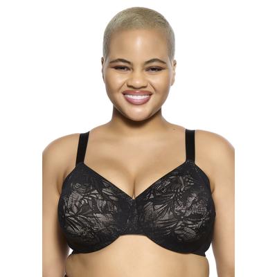 Plus Size Women's Jessamine Unlined Side Smoothing Minimizer Bra by Paramour by Felina in Black (Size 40 DDD)