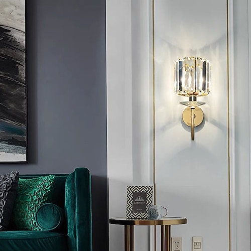 led wandleuchten, luxus wohnzimmer kristall wandleuchte beleuchtung gold poliert stahl kristall wandleuchte kreativität schlafzimmer flur led kristall wandleuchten, beleuchtung kronleuchter Image