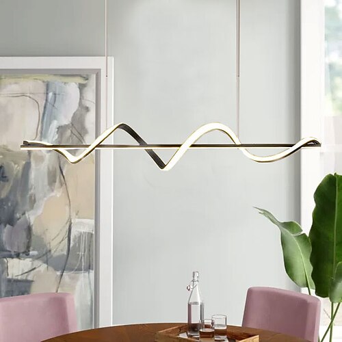 100 cm Pendelleuchte LED Metall künstlerischer Stil moderne Restaurantlampe nordischer Stil kreatives Design Spiralkronleuchter Image