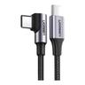 Cavo usb-c Power Delivery angolato 60W 20V 3A 2m nero e grigio