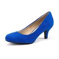 DIGJOBK Heels for Women Spring Summer Pumps Shallow Mouth Women Office Work Wedding Party Shoes Low Thin Heel Womens Boat Shoes(Color:Blue,Size:10 US)