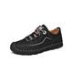 Microfiber Leather Casual Shoes for Men Lace Up Loafers Business Dress Driving Shoes Black 7
