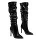 FUIPOT Knee High Boots Women Pointed Toe Stiletto Thigh High Boots Patent Leather Sexy Leather High Heel Boots Dress Tall Boots Over The Knee Boots,black patent leather,10 UK