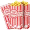 50 sacchetti per popcorn di carta a strisce bianche rosse, contenitori per popcorn sicuri, sacchetti per imballaggio di snack per decorazioni per feste di matrimonio, cinema, teatro