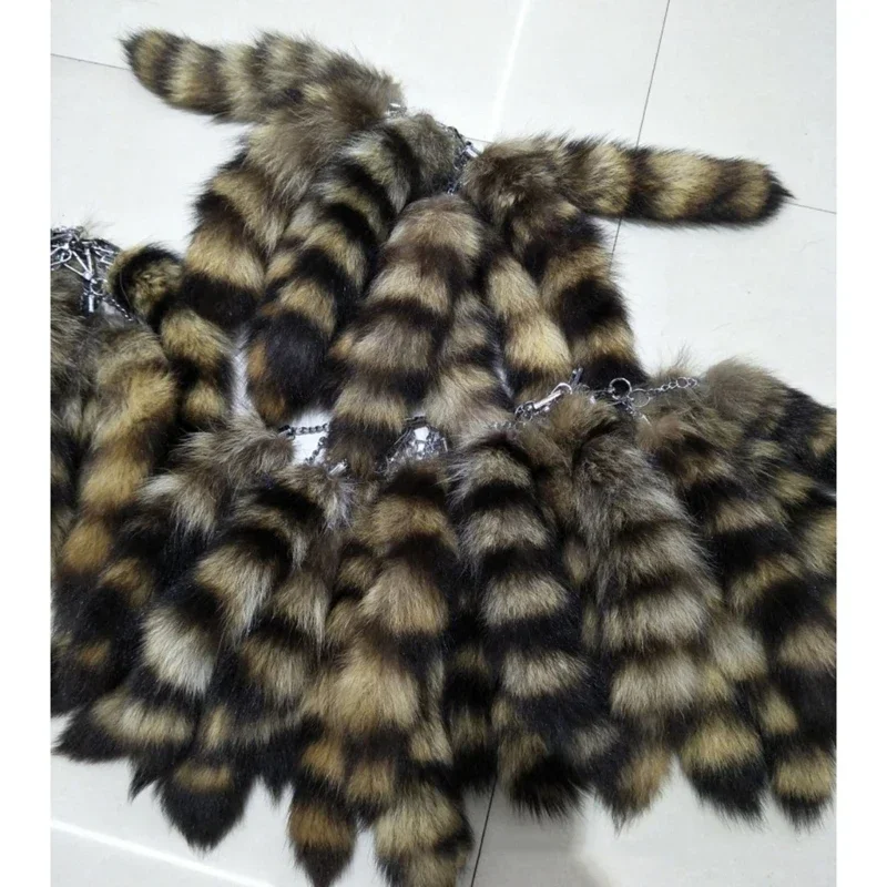 Plüsch-Fuchsschwanz-Schlüsselanhänger, pelziger Waschbärenschwanz-Schlüsselanhänger, 28 Tierschwanz-Schlüsselanhänger, Image