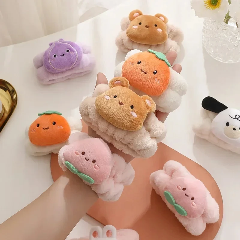 1 Paar Cartoon-Gesichtswasch-Handgelenkschlaufe, Schweißband, Handtuchband, flexibel, saugfähig, Handgelenkschlaufe, wiederverwendbar, für Gesichtswaschmittel, bequem Image