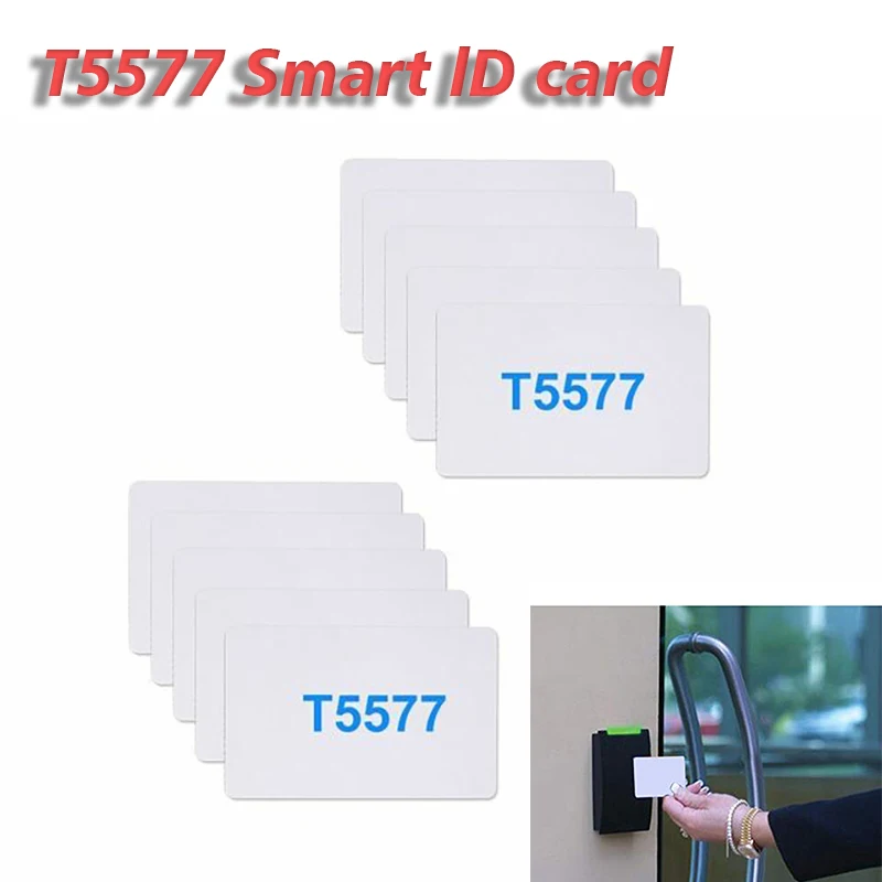5/10pcs Schlüssel anhänger nfc Smartcard 5577 wiederholbare lösch bare Zugangs karte t5577 leere Karte dünne Karte ID Smartcard Induktion zugang Image