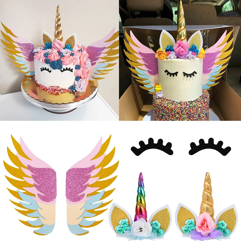 Regenbogen Kuchen Topper Baby Dusche Mädchen 1. Geburtstag Party DIY Dekoration Kind Cupcake Wrapper Hochzeit Einhorn Thema Party Supplies