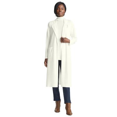 Plus Size Women's Cashmere Collared Duster by Jessica London in Ivory (Size S)