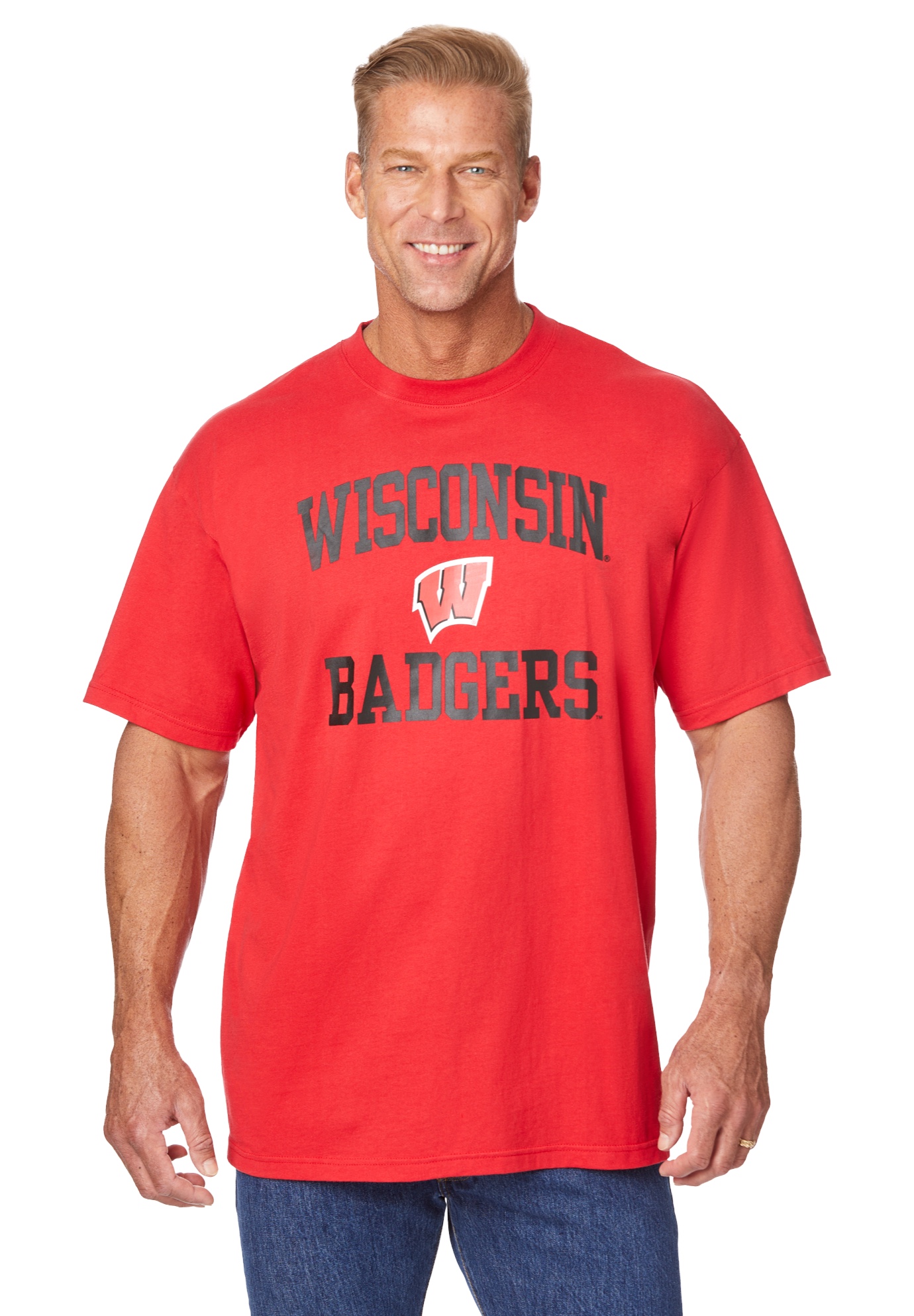 Men's Big & Tall NCAA® Short-Sleeve Tee by NCAA in Wisconsin (Size 2XL)