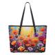 Women's Tote Shoulder Bag Hobo Bag PU Leather Shopping Daily Holiday Zipper Print Large Capacity Waterproof Flowers Light Red Blue