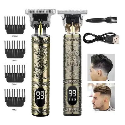 Cordless Barber Clipper Set Vintage T9 Hair Clippers for Men Hair Cutting Machine Kit T-Blade