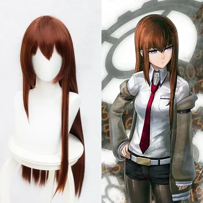 Anime Steins Gate Makise Kurisu Christina Assistant Auburn Straight 100cm / 1M Long Straight