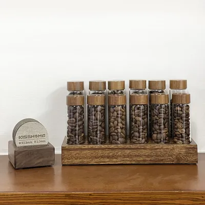 Coffee Beans Storage Container Tube Display Rack Tea Bottle Glass Single Dose Espresso Accessory