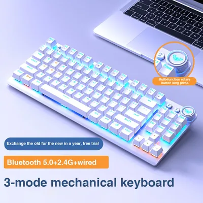 AULA Wireless Mechanical Gaming Keyboard 87 Key Three-modes 2.4G/Bluetooth/Wired Backlight Keyboard