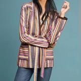 Anthropologie Jackets & Coats | Anthropologie Akemi + Kin Mansoura Striped Wrap Jacket, Women’s Size X-Small | Color: Brown/Red | Size: Xs