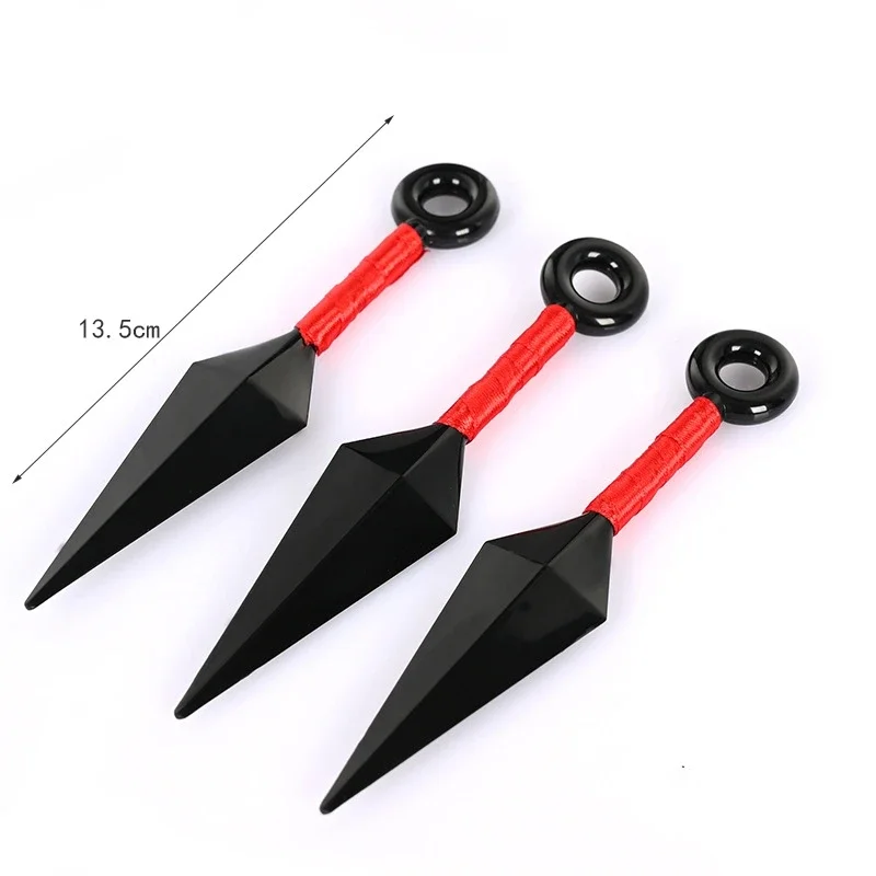 3 teile/satz Ninja Uchiha Sasuke Hatake Kakashi Akatsuki Schmerzen Kunai Shuriken Anime Cosplay Zubehör Requisiten Waffen Halloween Geschenke Image
