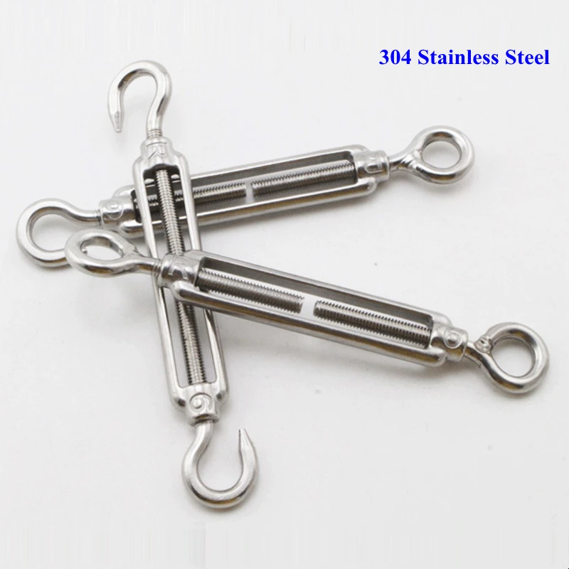 M5 ~ M24 304 Edelstahl Spannschloss Flansch Bolzen Haken Draht Seil Spannung Gerät Schattierung Net Plane Installation DIY Werkzeuge Image