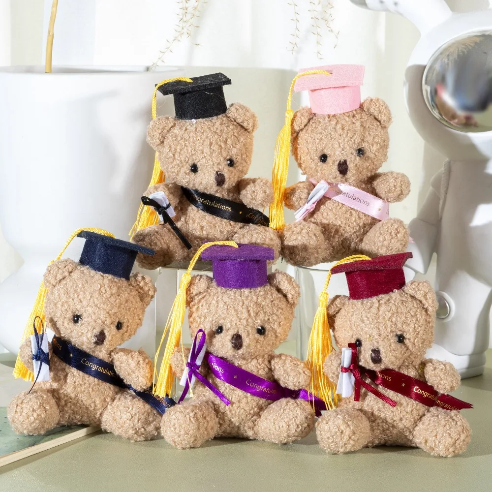 Dr. Bear Cute Plush Toy Doll regali per l'asilo regali di laurea peluche Doctor Teddy Bear Hanging Bag Charm portachiavi