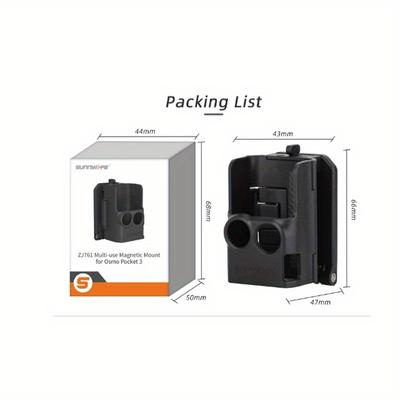 TEMU Sunnylife Dji Pocket 3 Magnetic Mount - Clip Holder For Cycling, & Tabletop Action - Secure Silicone Pad Design Image