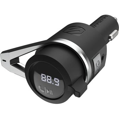 Scosche BTFreq Pro Wireless Handsfree Kit, Space Gray FM Transmitter, USB-C, USB-A