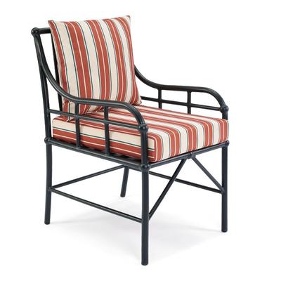 Outdoor-Stuhl - Outdoor-Stuhl, Streifen & Metall in Schwarz