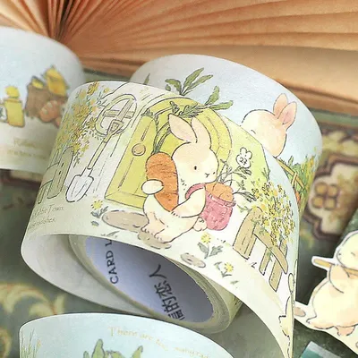 3cm*3m Kawaii Cartoon Washi tape Stickers Creativity Stick Labels Junk Journal Scrapbooking material
