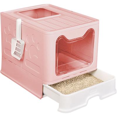 Katzenklo,Geschlossene Katzentoilette, Cat litter box, Ausziehbares Tablett, Schaufel,51 x 41 x 38