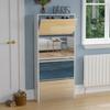 Welham 4 Drawer Mirrored Shoe Cabinet Hallway Storage Cupboard Stand, White