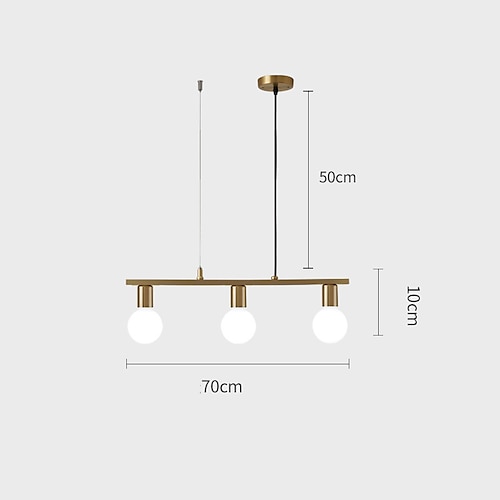 led pendelleuchte inselleuchte modern gold für esszimmer 70/100cm kupfer esszimmer dekoration licht 3/5 lampen fassung e27 verstellbar Image
