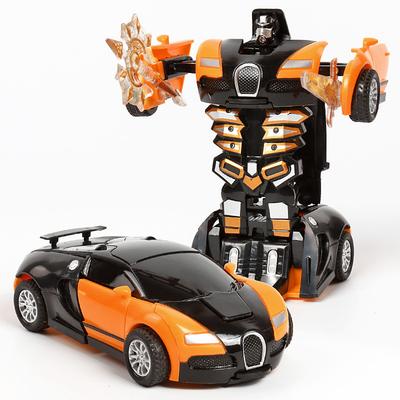 One Button Deformation Toy Car Inertial Collision Automatic Conversion Robot For Children