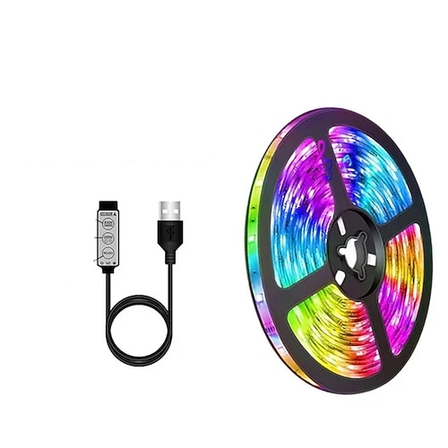 5m Lichterketten 150 LEDs 5050 SMD 1 Set RGB LED-Streifenlicht Party Wasserdicht Selbstklebend USB-betrieben Image
