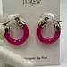 J. Crew Jewelry | J. Crew Solid-Color Neon Hot Pink Gold Tone Hoop Earrings | Color: Gold/Pink | Size: Os