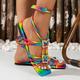 sandales plates pour femmes sandales à lanières chaussures de plage d'été grande taille talon plat bout rond sandales de marche vintage boucle multicolore or