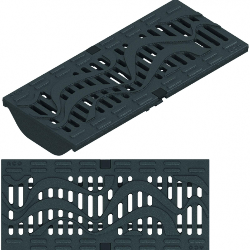 ACO Drainlock Designrost Freestyle Wave 180, DN 100, D 400 (40 to),Multiline Image