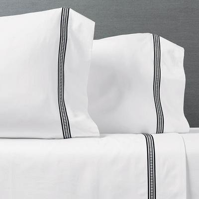 Set of 2 Ladder Stitch Sateen Pillowcases - Black, King - Frontgate Resort Collection™