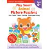Play Smart Animal Picture Puzzlers Age 4+: Pre-K Activity Workbook With Stickers For Toddlers Ages 4, 5, 6: Learn Using Favorite Themes: Tracing, Maze