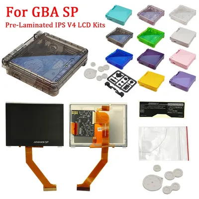 For GBA SP Pre-Laminated IPS V4 LCD Screen Kits With Customized IPS Housing Shell Sets,Highlight V4