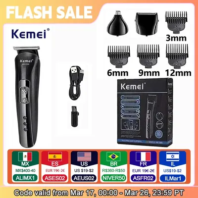 Kemei KM-1506 3 in 1 Electric Shaver USB Charging Hair trimmer Electric Rechargeable Nose