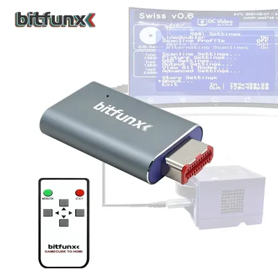 Bitfunx GC2HDMI GC Digital Video Adapter AV to HDMI Convertor Line Doubler Scanline for Nintendo Gamecube DOL-001 Game Console