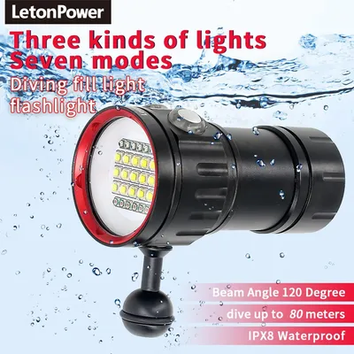 NEW LED Diving Light Highlight Torch 20000Lumens Tactical Diving Flashlight Underwater 100M