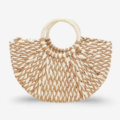 Damen Handtasche Strandtasche Strohsack Stroh Einkauf Festtage Strand Hohe Kapazität Farbblock Patchwork Schwarz Blau Grün