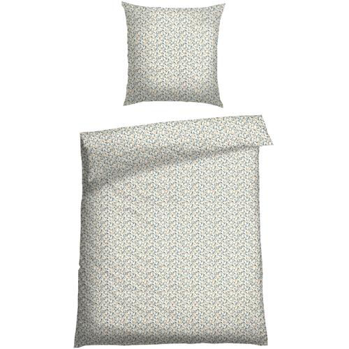 Bettwäsche SCHIESSER ""Ditsy aus weicher Baumwolle mit dezentem Millefleur-Muster"", beige (creme), B/L: 135cm x 200cm, , Renforcé, B/L: 80cm x 80cm, Renforcu00e9, Obermaterial: 100% Baumwolle, Bettwäsche, MADE IN GREEN by OEKO-TEX-zertifiziert