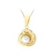 CARISSIMA Gold Women's 9ct Yellow Gold Pearl Knot Pendant on 9ct Yellow Gold Diamond Cut Curb Chain 46cm/18